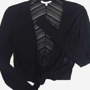 Juniors Black Shawl Sweater